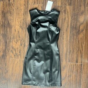 Zara faux leather mini dress! Never worn!